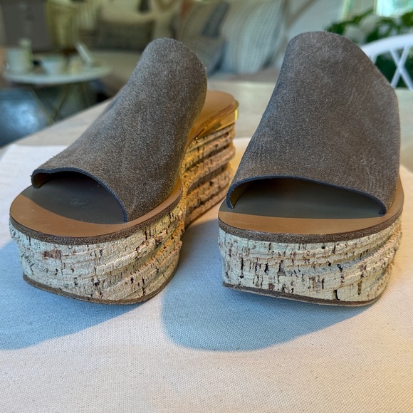 CHLOE Camille Wedge Slide Sandal in Dark Griege / Taupe sz US 7 / IT 37 RARE! - Picture 6 of 13